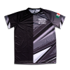 Playera de manga corta para caballero. Negra con diseño moderno en gris