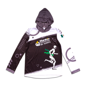 PLGBWH01 Playera Manga Larga Blanco y negro para caballero