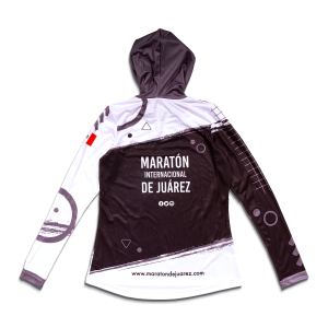 Playera de manga larga para mujer, color negro y blanco