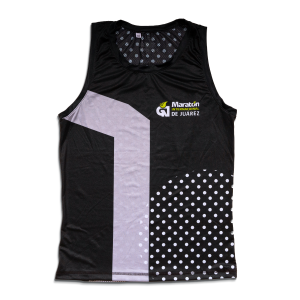 Playera de tirantes para caballero color negra con puntos blancos