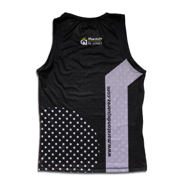 Playera de tirantes para caballero color negra con puntos blancos