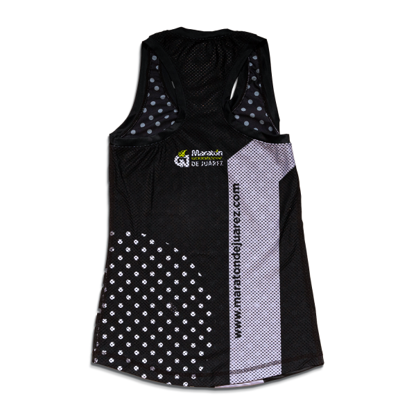 Playera de tirantes para dama, color negro con puntos blancos